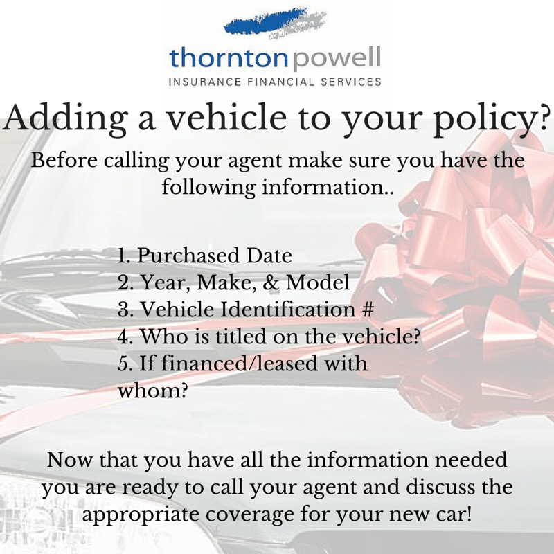 Bought a new car and need to add it to your policy? - Mobile Blog